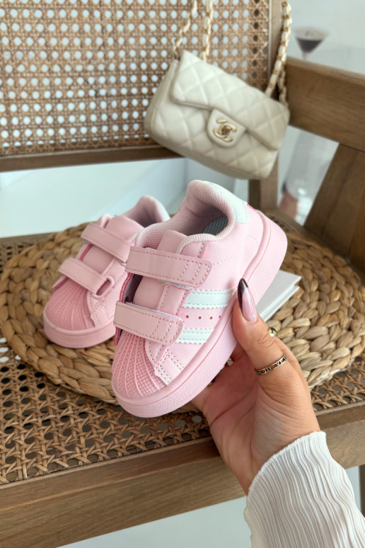Baskets enfants modèle Sneakers en simili cuir, couleur rose, Renel