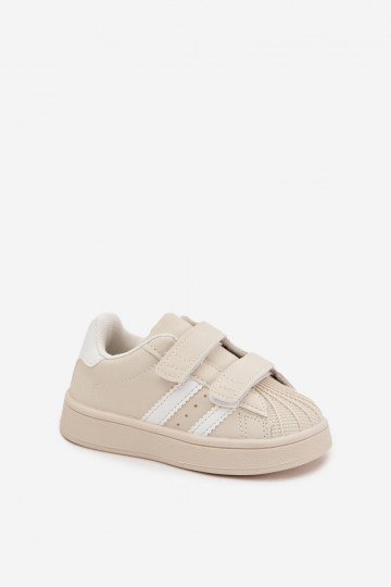 Baskets enfants modèle Sneakers en simili cuir, couleur sable, Renel 2