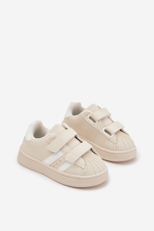 Baskets enfants modèle Sneakers en simili cuir, couleur sable, Renel