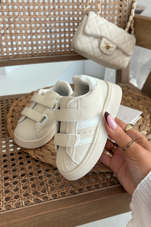 Baskets enfants modèle Sneakers en simili cuir, couleur sable, Renel