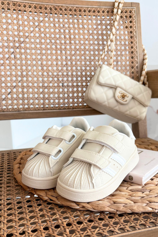 Baskets enfants modèle Sneakers en simili cuir, couleur sable, Renel