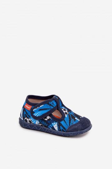Chaussons enfants Milami avec fermetures adhésives Balls bleu foncé Jasimrra