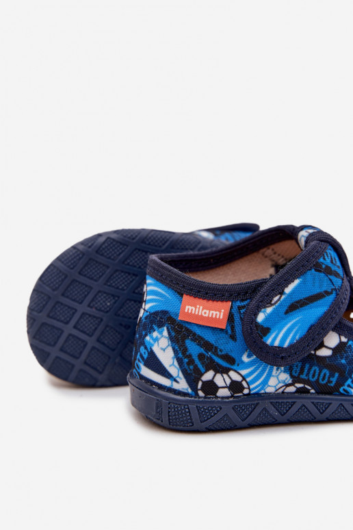 Chaussons enfants Milami avec fermetures adhésives Balls bleu foncé Jasimrra