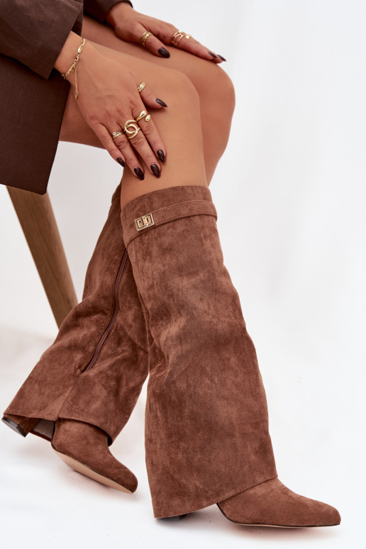 bottes en daim écologiqueoÀe Obcas Słupek Au Château réchauffer DANSyÀinięta CholeÀka beige Evyra