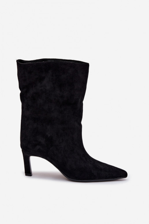 Un modèle convaincant Bottes pour femmes avec des talons fins couleur noire Solvienne