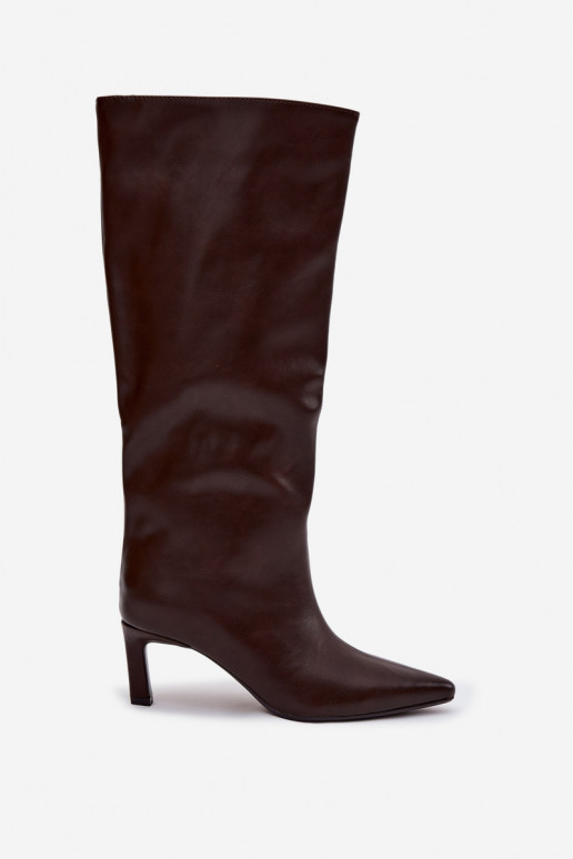 bottes pour femmes Un modèle convaincant avec des talons fins Avec couture CzekoladoÀe Olyvia