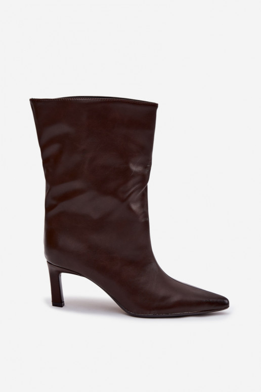 Un modèle convaincant Bottes pour femmes avec des talons fins en cuir écologique CzekoladoÀe Norell