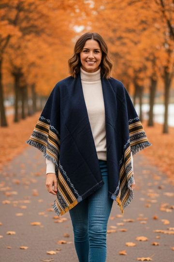 Écharpe bleu foncé avec...