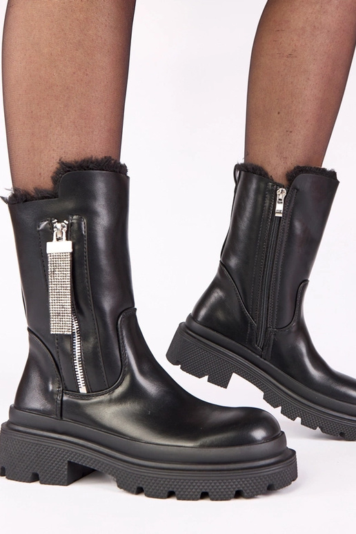 Bottines noires sur plateforme avec...