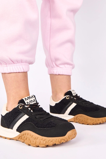 Baskets noires chaudes avec fourrure Sanna