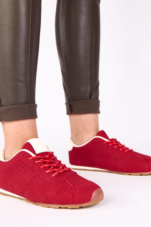 Baskets rouges avec accent blanc Birna