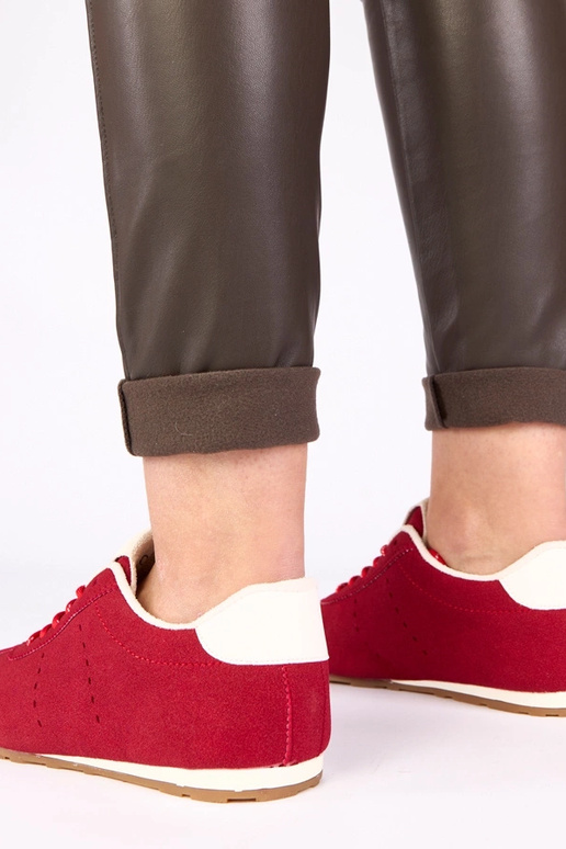 Baskets rouges avec accent blanc Birna