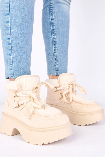Bottes à neige sable avec fourrure à plateforme Ziza