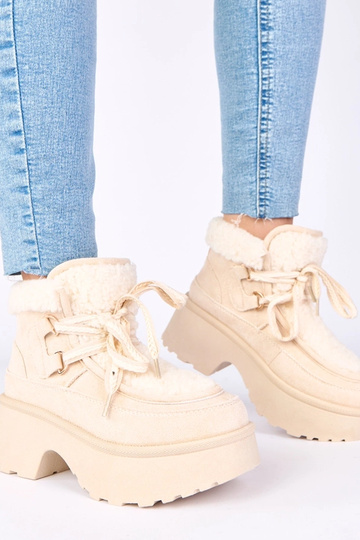 Bottes à neige sable avec fourrure à plateforme Ziza 2