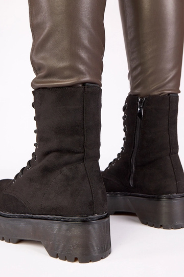 Chaussures à plateforme noires en suède synthétique Mollie
