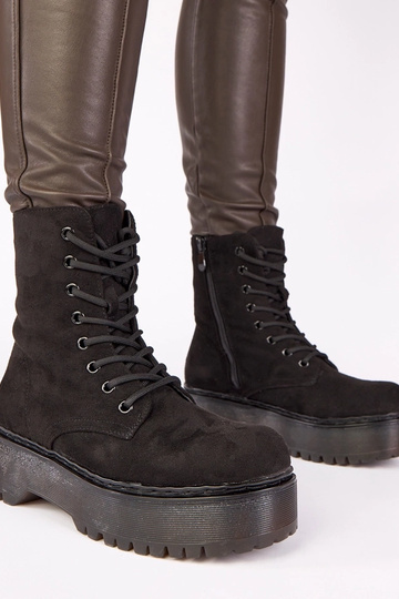 Chaussures à plateforme noires en suède synthétique Mollie 2