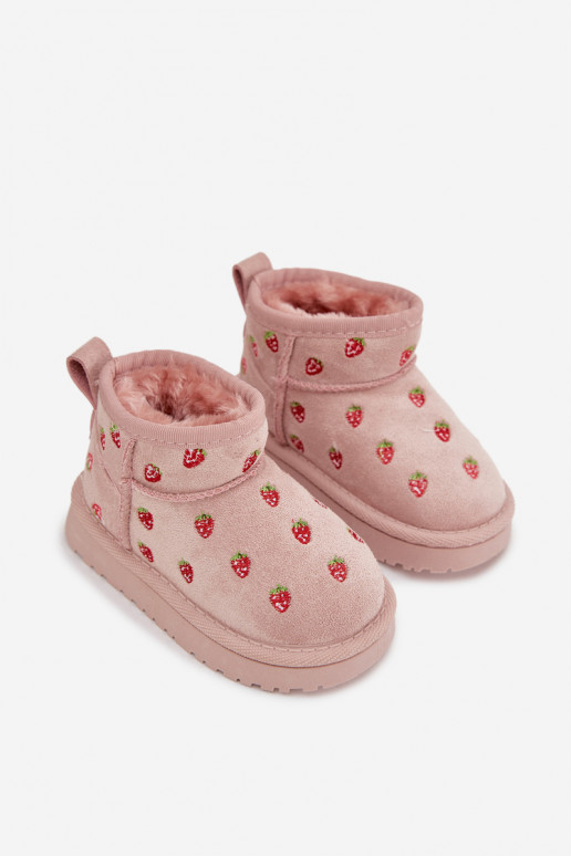 Bottes de neige pour enfants avec papillons, couleur rose Gracina