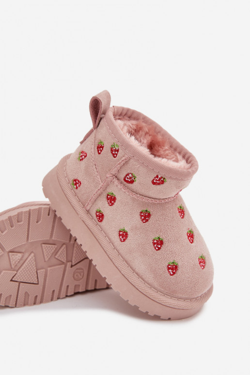 Bottes de neige pour enfants avec papillons, couleur rose Gracina