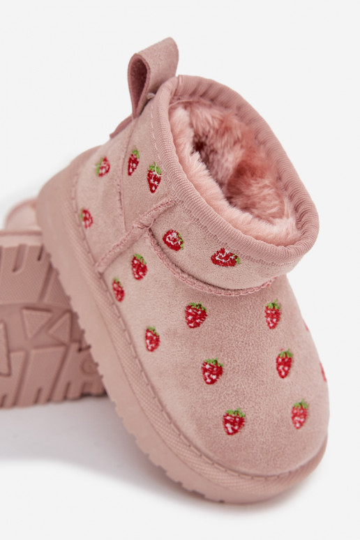 Bottes de neige pour enfants avec papillons, couleur rose Gracina