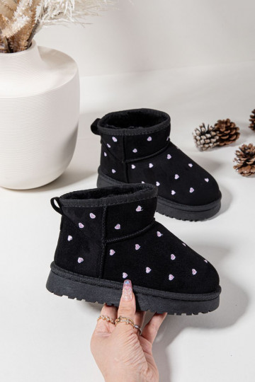 Bottes de neige pour enfants avec cœurs, couleur noire Gracina 2