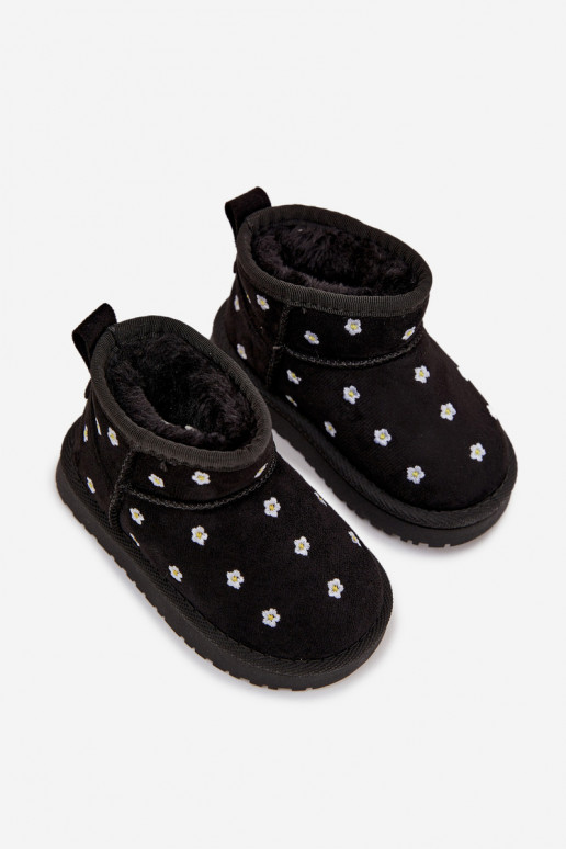 Bottes de neige pour enfants avec motifs floraux, couleur noire Gracina