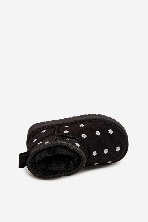 Bottes de neige pour enfants avec motifs floraux, couleur noire Gracina