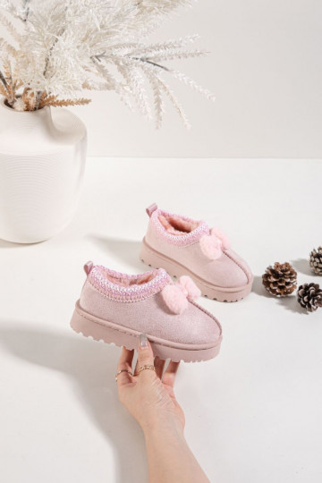 Bottes de neige pour enfants avec broderie et ruban, couleur rose Daven 2