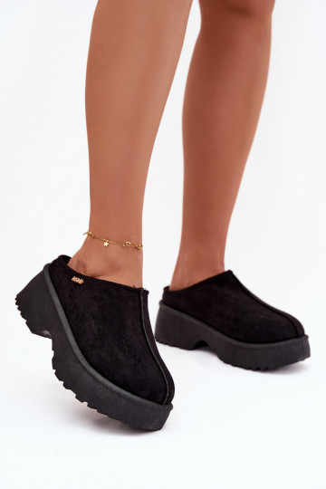 Bottes de neige Le bas des femmes avec une plateforme couleur noire Yrenna 2