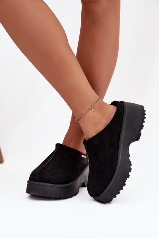 Bottes de neige Le bas des femmes avec une plateforme couleur noire Yrenna