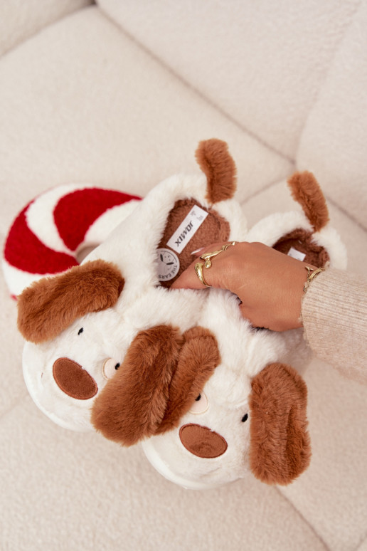 avec un manteau de fourrure Chaussons Féminin Chiots marron Faylen