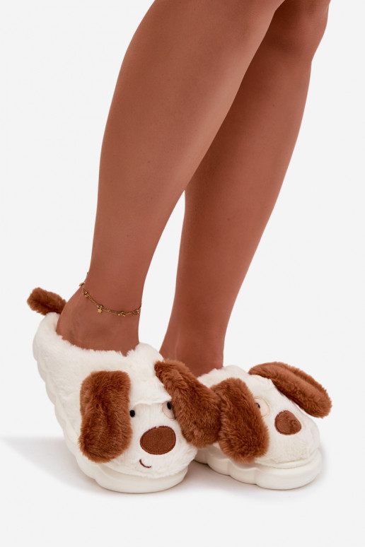 avec un manteau de fourrure Chaussons Féminin Chiots marron Faylen