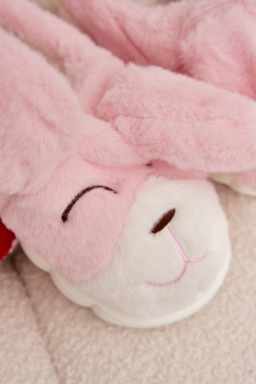 avec un manteau de fourrure Chaussons Féminin Lapins couleur rose Faylen