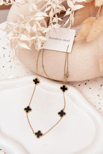 Chaîne en acier inoxydable or-couleur noire 2