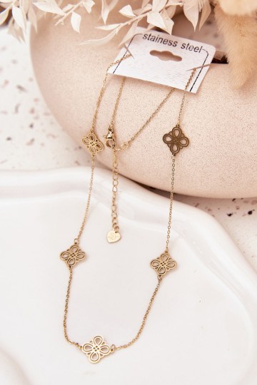 Collier en acier inoxydable couleur or
