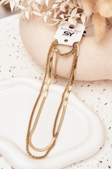 Double circuit Fabriqué en acier chirurgical couleur dorée 2