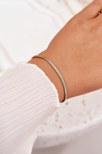 Bracelet en acier chirurgical couleur or en forme de serpent