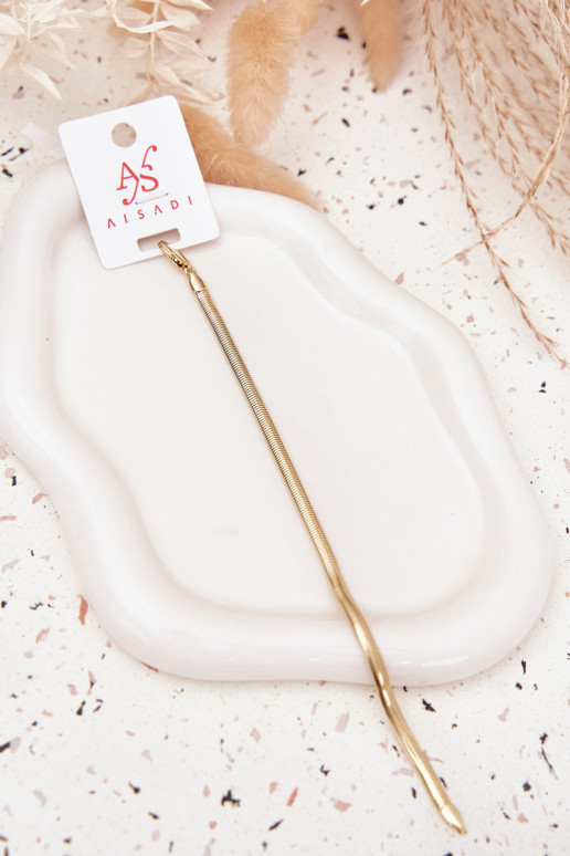 Un bracelet Serpent Fabriqué en acier chirurgical couleur dorée