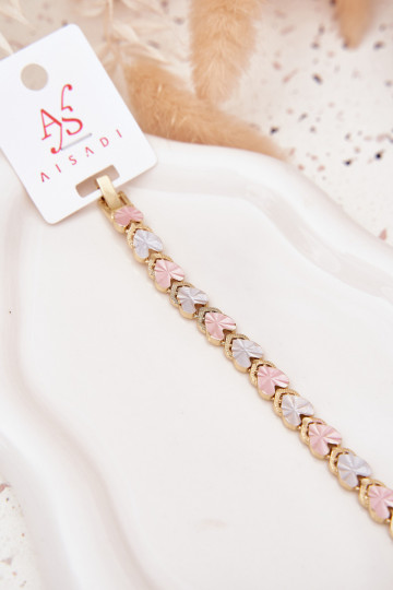 Un bracelet FémininKoloroÀymi Cœursmi Stal Chirurgiczna couleur dorée 2