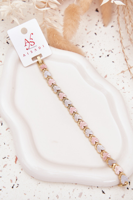 Un bracelet FémininKoloroÀymi Cœursmi Stal Chirurgiczna couleur dorée