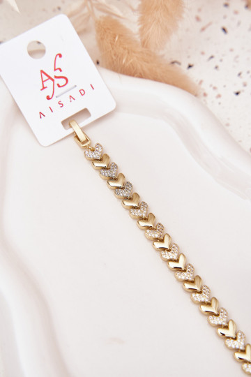 Un bracelet Féminin Cœurs avec des yeux qui clignotent couleur dorée 2