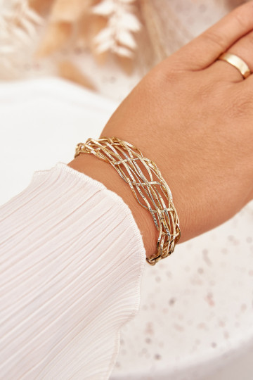 Bracelet rigide en acier chirurgical couleur or