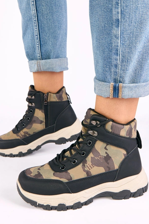 Bottines noires à plateforme avec...