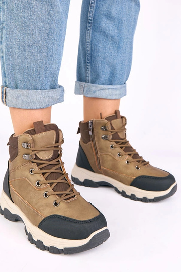 Bottines beige foncé à plateforme Briana