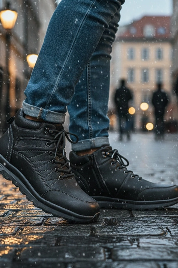 Bottines noires pour hommes...