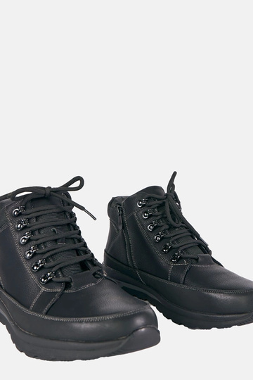 Bottines noires pour hommes doublées en fourrure à plateforme Paul