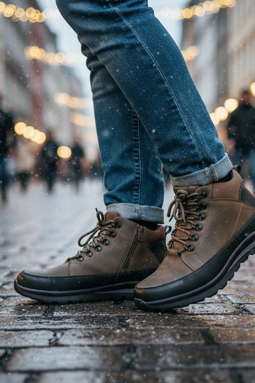 Bottines grises pour hommes...