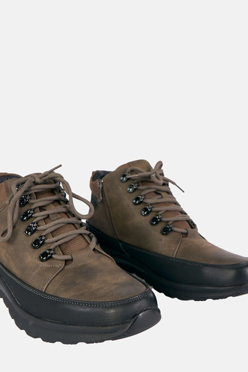 Bottines grises pour hommes doublées en fourrure à plateforme Paul 2