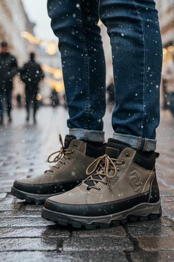 Bottines vertes pour hommes doublées Elias