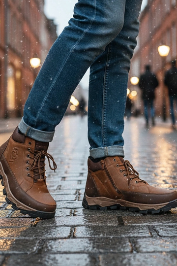 Bottines brunes pour hommes doublées Elias