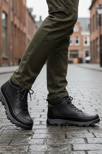 Bottines noires pour hommes doublées Elias